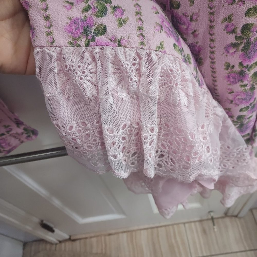 LoveShackFancy Pink Floral Mini Dress - Picture 6 of 13